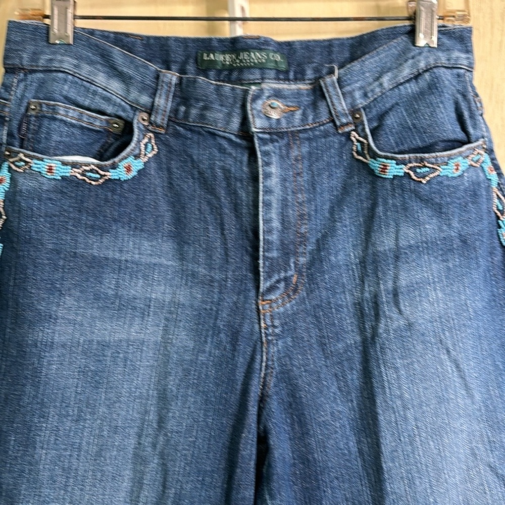 Ralph Lauren Jeans Southwestern beaded jeans. Size 8 petite. - Picture 2 of 8